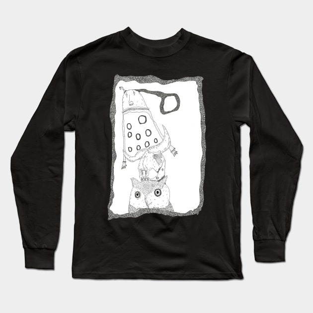 Totem poles and skulls Long Sleeve T-Shirt by The Cloud Gallery